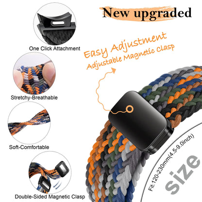 Bracelet sans espaces pour Samsung Galaxy Watch 6 4 classic/5 pro 47mm 43mm 44mm 40mm bracelet tressé magnétique Galaxy watch6 watch4