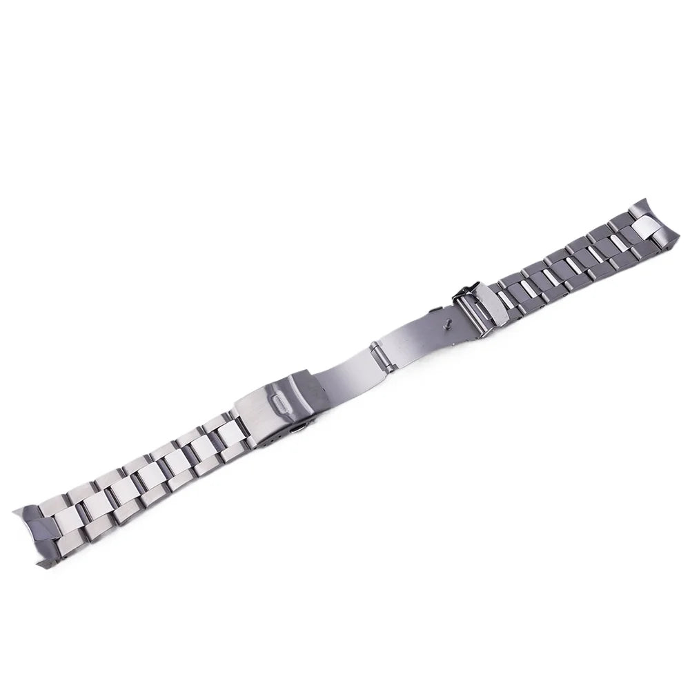 Cinturino per orologio in acciaio inossidabile argento 22 mm con estremità curve per Seiko 5 SKX007/SKX009/SSK001/SSK003/SSK005/SRPD51/53/55/57/59 di Rolamy