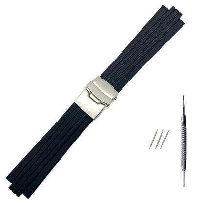Cinturino in gomma siliconica per orologio Oris Aquis, cinturino impermeabile, cinturino convesso, nero, 7330, 7740, 22x12mm, 24x11mm, 24x12mm