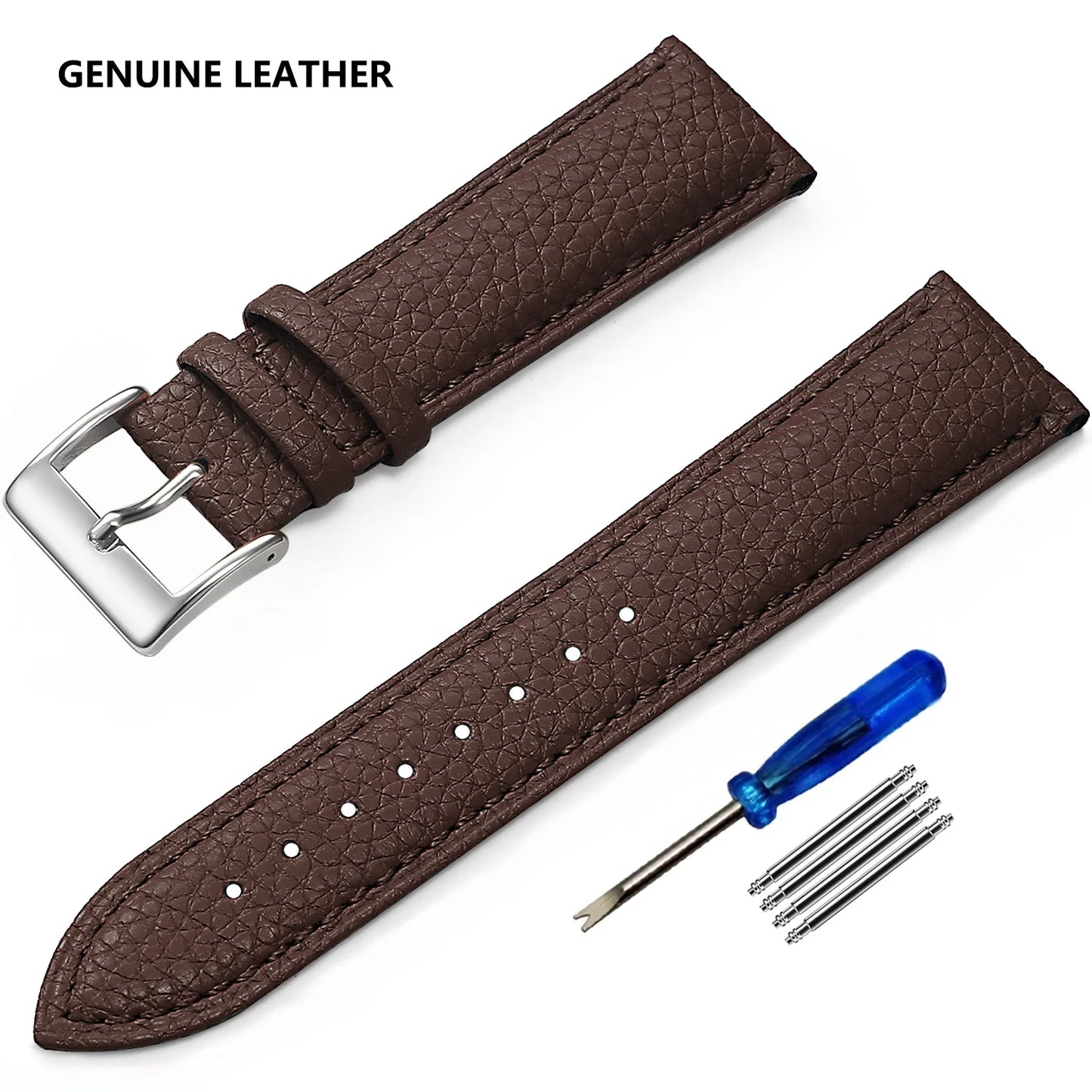 SAMCO Genuine Leather Watch Strap for Men and Women, 12mm, 14mm, 16mm, 18mm, 19mm, 20mm, 21mm, 22/24mm, High Quality Watch Strap, Watch Strap + Tool