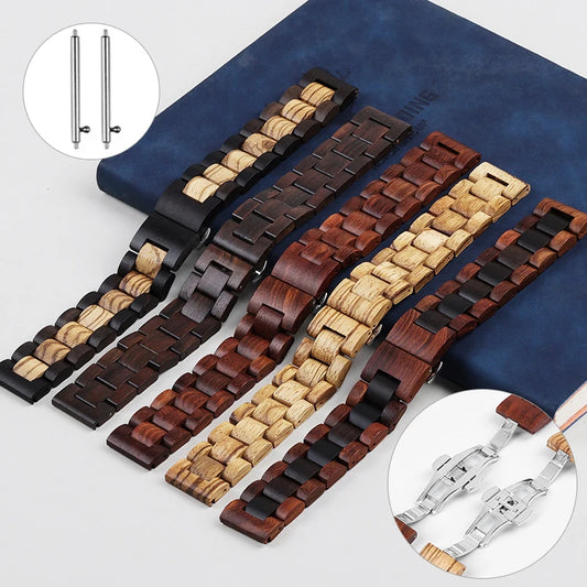 Cinturino per orologio in legno per Samsung Galaxy Watch 6, 5, 4, 3, Huawei Watch GT2, GT3, Amazfit, Cinturino GTS
