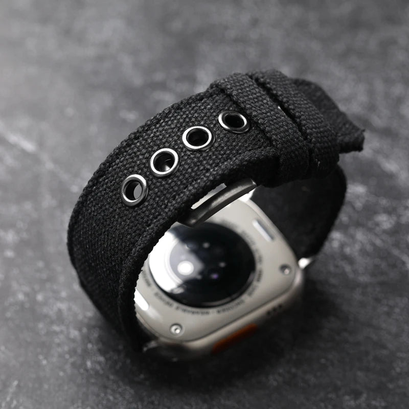 Cinturino doppio strato per Apple Watch Ultra 49MM 45MM 44MM, cinturino spesso verde nero stile robusto da uomo