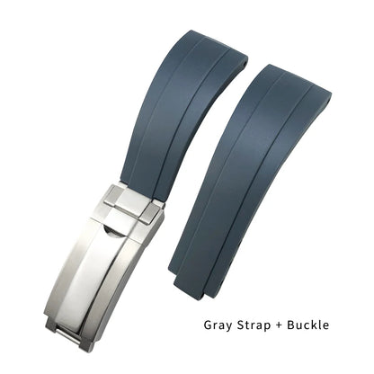 Correa de reloj de caucho para Rolex DayRequiSubmariner, correa de silicona estilo Oysterflex, cierre desplegable, 20 mm, 21 mm, 19 mm, 18 mm