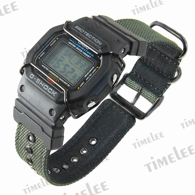 Lug adapters for GLS/G/GW/GB/DW-5600/6900 + canvas watch straps