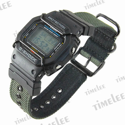 Lug adapters for GLS/G/GW/GB/DW-5600/6900 + canvas watch straps