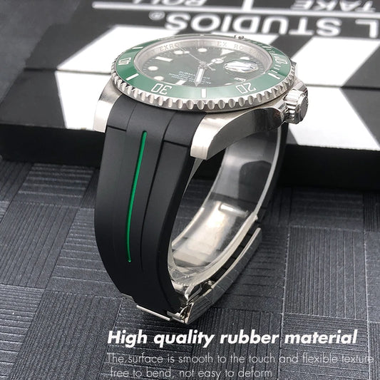 Cinturino di ricambio per orologio in gomma, cinturino in silicone, 19mm, 20mm, compatibile con Py Submariner Gstuff Explorer Milgauss Date Just CamSolomon