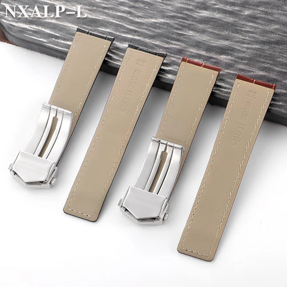 20mm 22mm 24mm Genuine Cowhide Leather Watch Strap for Tag Heuer Carrera Monaco F1, Men's Watch Strap, Folding Buckle