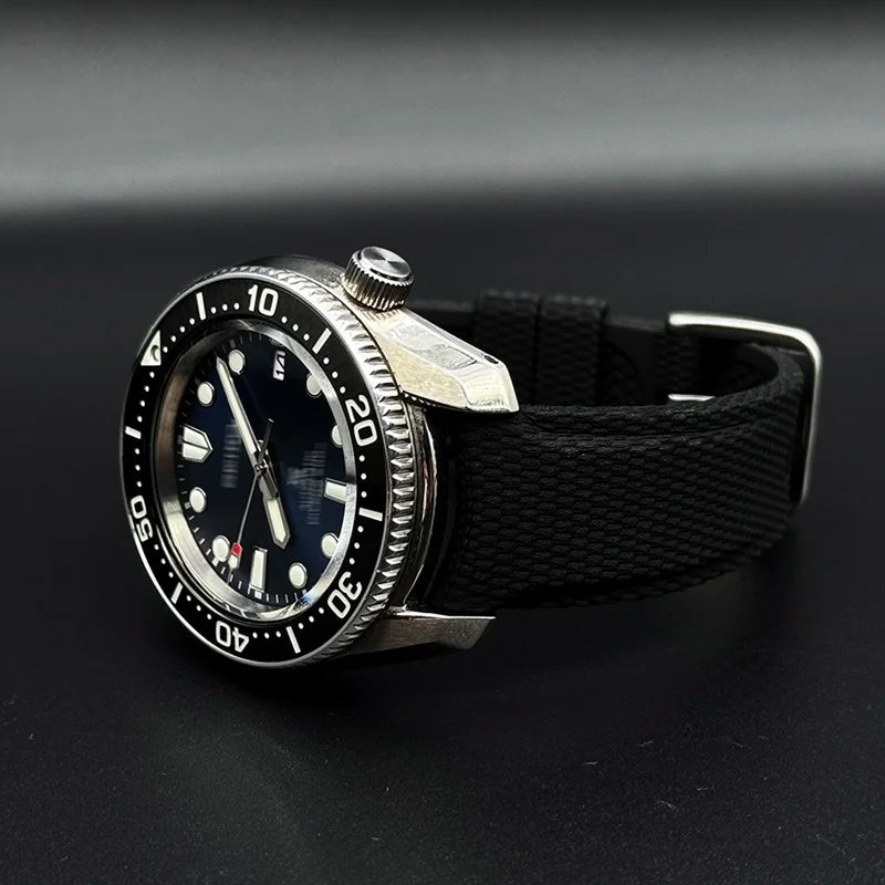 Cinturino in gomma FKM curvo a sgancio rapido per Omega Seamaster, Rolex, Seiko, Longines, Tissot, 20 mm, 21/22 mm