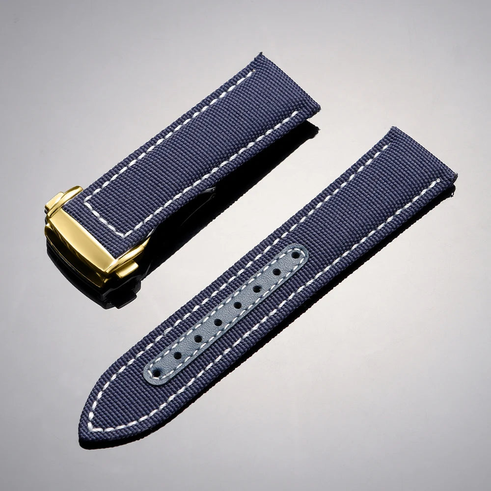 Bracelet de montre en Nylon 20mm 22mm pour Omega Seamaster 300, bracelet de montre pour Speedmaster AT150, boucle pliante en toile, Bracelets de Sport pour hommes