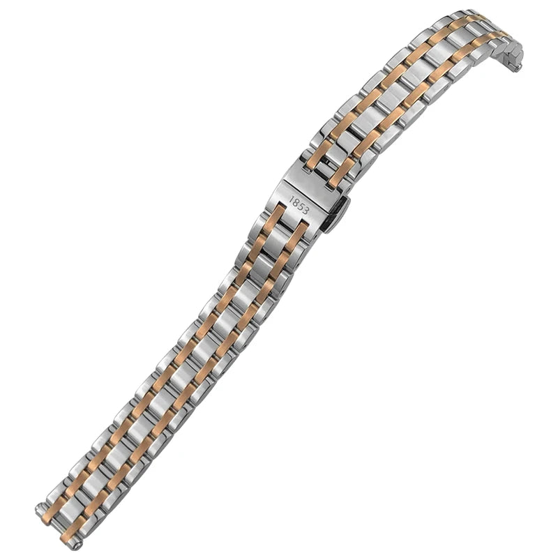 Cinturino per orologio in acciaio inossidabile, chiusura a farfalla, oro rosa, 12mm, SION L, T126, Tissot, Bellissima, Small Lady, T126010, 26mm