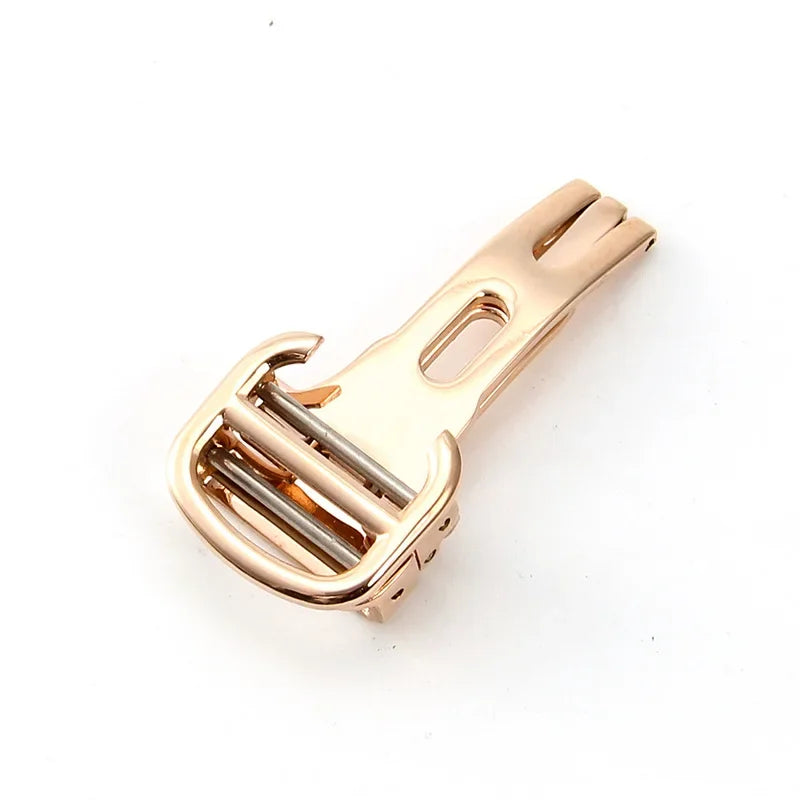 Boucle de montre de remplacement en acier inoxydable, 12/14/16/18/20mm, fermoir pliant pour montre ballon bleu Cartier, couleur or argent