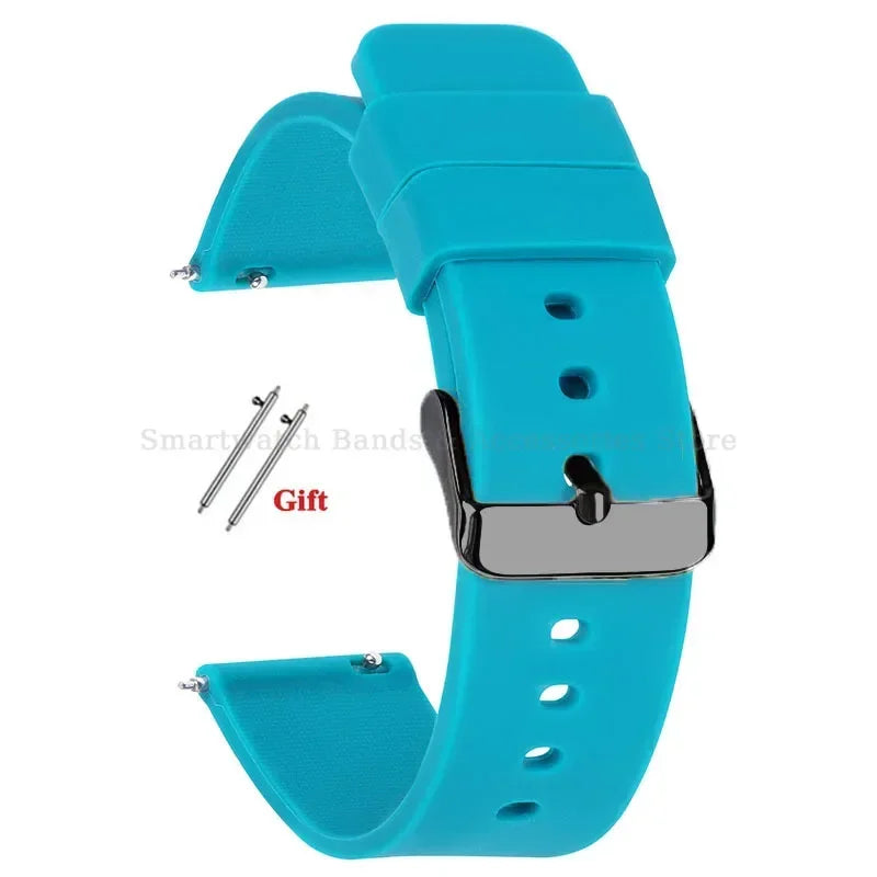 10mm 12mm 14mm 15mm 16mm 18mm 20mm 21mm 22mm 24mm Silicone Watch Band Quick Release Watch Strap for Men Women Universal Wristband