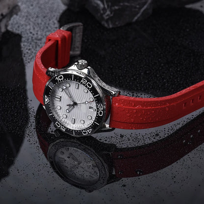 Premium quality vulcanized FKM rubber watch straps, 18mm, 19mm, 20mm, 21mm, 22mm, 23mm, 24mm quick-release watch straps