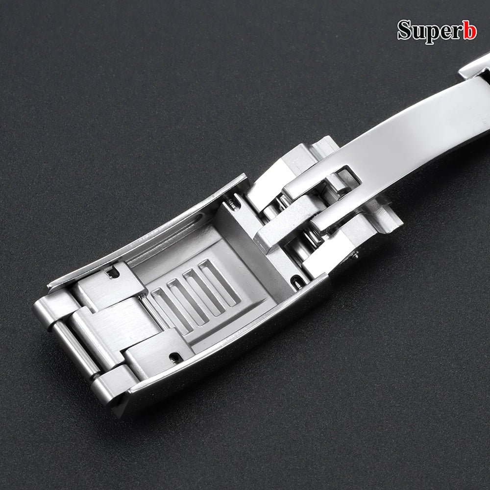 Boucles de montre Rolex 16x9mm, fermoir coulissant double convexe, boucle pliante ajustable, bouton de bracelet pour fermoirs Daytona en acier inoxydable