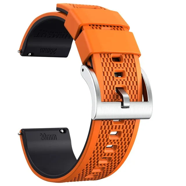 Hemsut Silicone Smart Watch Band, 18mm 20mm 22mm, Quick Release Rubber Watch Strap for Men and Women, Soft Replacement