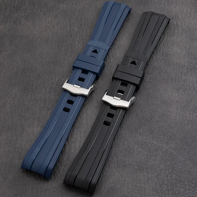 Cinturino per orologio in gomma morbida, 20 mm 22 mm, per Omega, nuovo Seamaster 300 PLANET OCEAN 600, cinturino con fibbia ad ardiglione, estremità curva