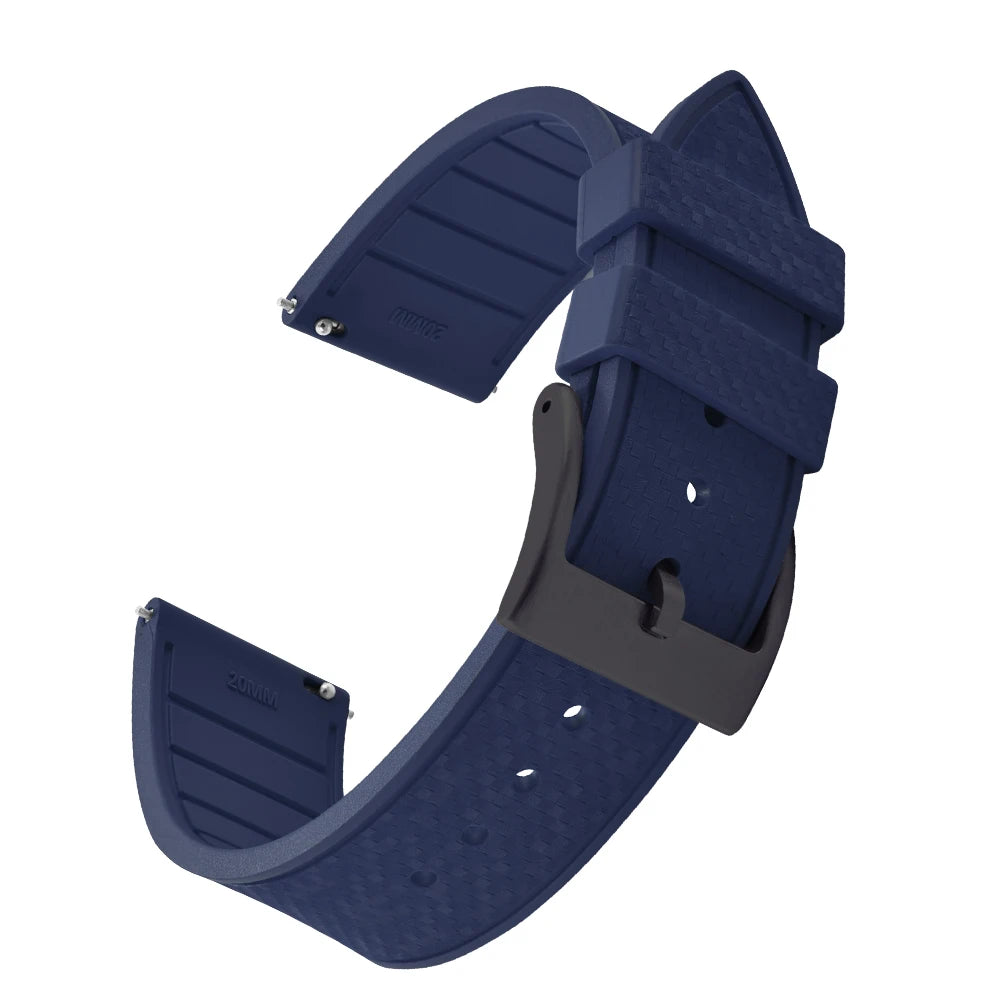 FKM Mosaic Rubber Watch Strap, 20mm 22mm, Quick Release, for Sport Diver, for Rolex Seiko Omega Cartier, Universal Belt