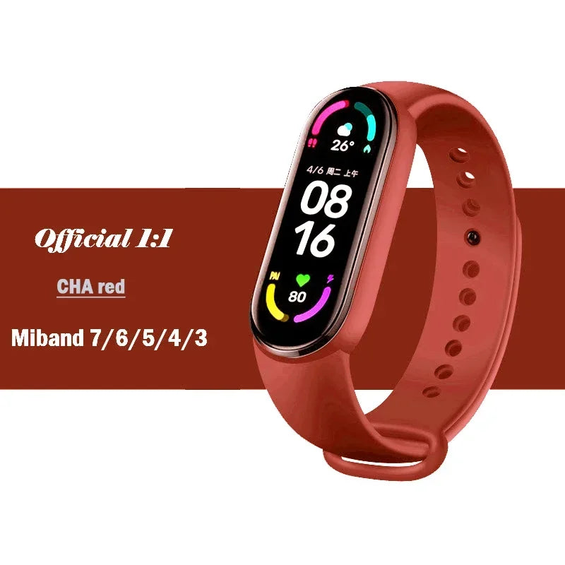 Official silicone strap for Xiaomi Mi Band 4 5 6 7, sports watch, Miband4 Miband7 Correa Mi band 3 4 5 6 7 bands