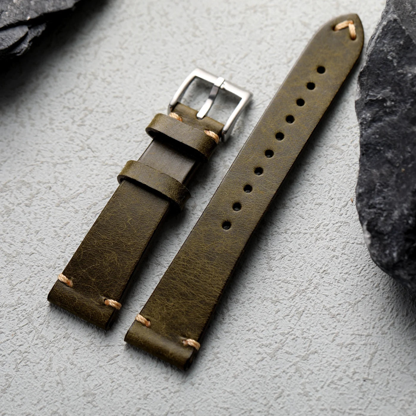 Cinturino per orologio in vera pelle bovina italiana fatto a mano, 18 19 20 21 22 MM, marrone, nero, verde, morbido, in vera pelle, catena per orologio da uomo, stile vintage