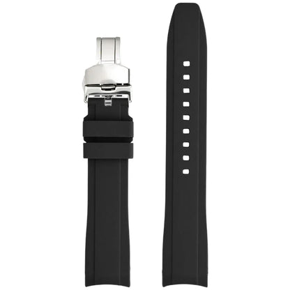High Resistance Silicone Bracelet for Men and Women, 18/19/20/21/22mm, Universal Curved End, Butterfly Buckle, Watch Strap for Tissot 1853