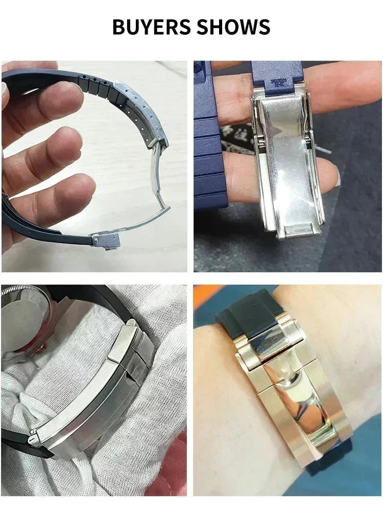 Original folding clasp in 904L stainless steel, for Rolex watch, frosted brushed silver, new Version Submariner 9x9 9x16mm