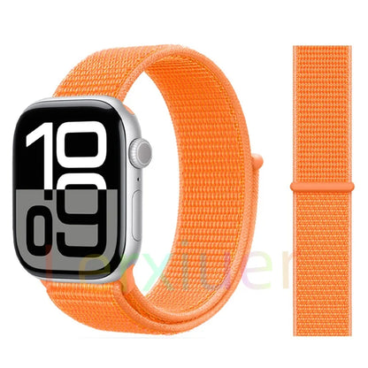 适用于 Apple Watch 46mm 44mm 45mm 40mm 41mm 42mm 的尼龙回环表带，适配 iWatch 系列 11 10 9 SE 8 7 6 5 4 Ultra 3 2 49mm