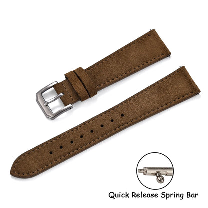 Bracelet en cuir suédé souple 18/19/20/22mm, gris, Vintage, à dégagement rapide, pour Omega Seiko Huawei, ceinture universelle