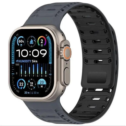Silicone Band with Magnetic Metal Clasp for Apple Watch Ultra 3 Ultra 2 S11/10/8/7 49mm 45 44 42 41mm