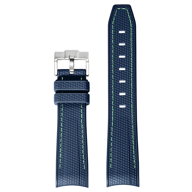 Bracelet de montre en caoutchouc et Silicone, 20mm, pour Omega X Swatch Joint MoonSwatch, pour Seamaster 300, pour hommes et femmes, extrémité incurvée