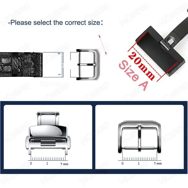 Butterfly clasp for watch straps, stainless steel buckle, double snap, watch accessories, 16mm, 18mm, 20mm, 22mm