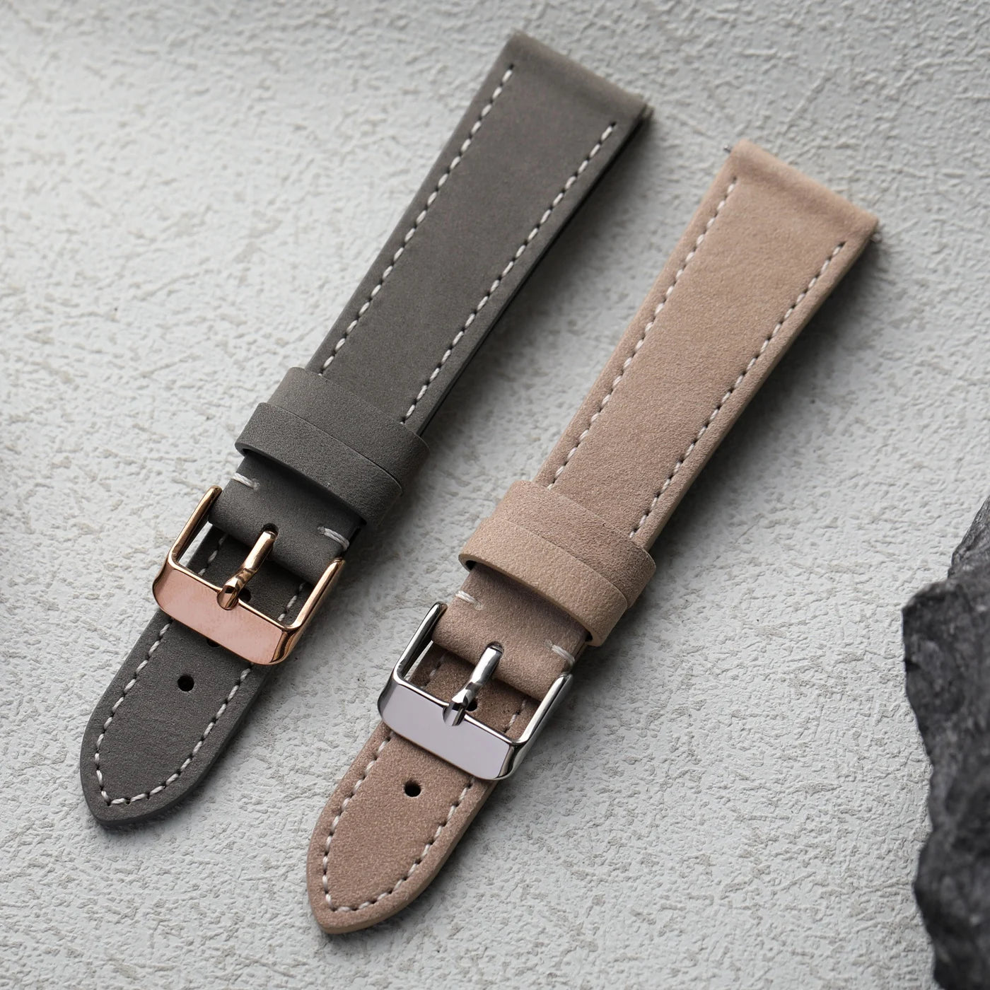 Bracciale fatto a mano in pelle smerigliata, 18 19 20 22MM, marrone grigio morbido, cinturino vintage in pelle bovina di primo strato, adatto per bracciale di orologio antico