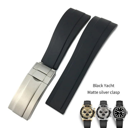 Bracelet de montre en caoutchouc et Silicone, 19mm 20mm 21mm 22mmmm, adapté pour Rolex Submariner GMT OYSTERFLEX Daytona DEEPSEA Seiko, étanche