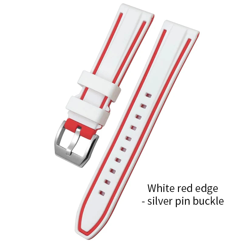 Bracelet de montre en silicone coloré pour IWC Omega Longines Tudor Breitling, bracelet de montre en caoutchouc souple, haute qualité, 19mm, 20mm, 21mm, 22mm