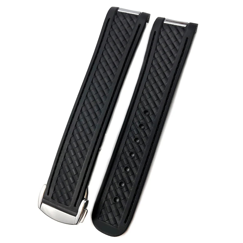 Bracelet de montre en caoutchouc de Silicone, 19mm 20mm, pour Omega Seamaster AQUA TERRA AT150 Ultra léger 8900, boucle de déploiement Premium