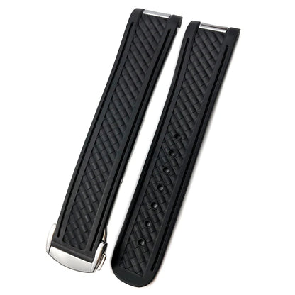 Bracelet de montre en caoutchouc de Silicone, 19mm 20mm, pour Omega Seamaster AQUA TERRA AT150 Ultra léger 8900, boucle de déploiement Premium