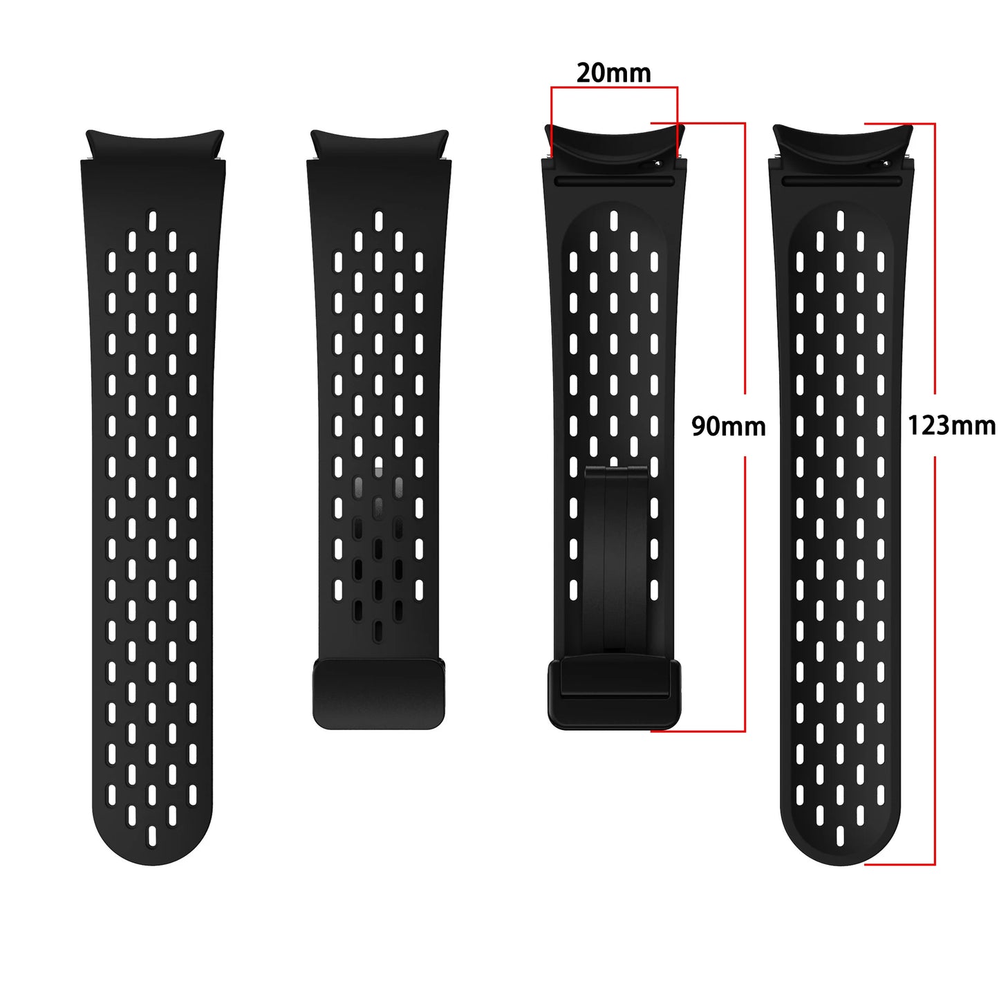 Bracelet en Silicone pour Samsung Galaxy Watch 7 6 5 4 40mm 44mm 5 Pro 45mm, bande à boucle magnétique 6 classique 43mm 47mm, sans espaces