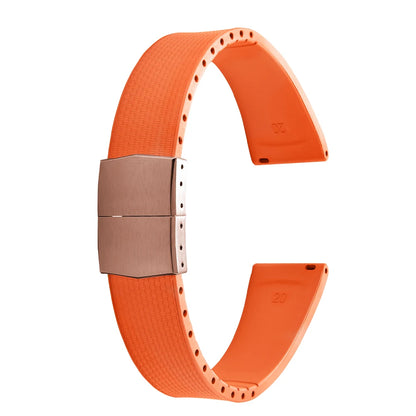 Cinturini per orologi in gomma Delugs CTS Fkm da 20 mm con fibbia a farfalla, 4 colori, texture unica, cinturino per orologi a sgancio rapido per orologi di marca
