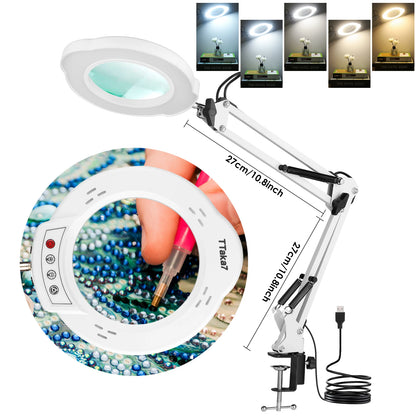 72 LED 8X/10X NEW Bright USB Magnifier 3 Colors LED Magnifier for Soldering Iron Repair/Table Lamp/Skincare Beauty