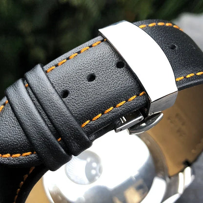 Cinturino per orologio in vera pelle 22mm 23mm 24mm adatto per Tissot T 035617 T035 cinturino in pelle di vacchetta nera fibbia deployante uomo
