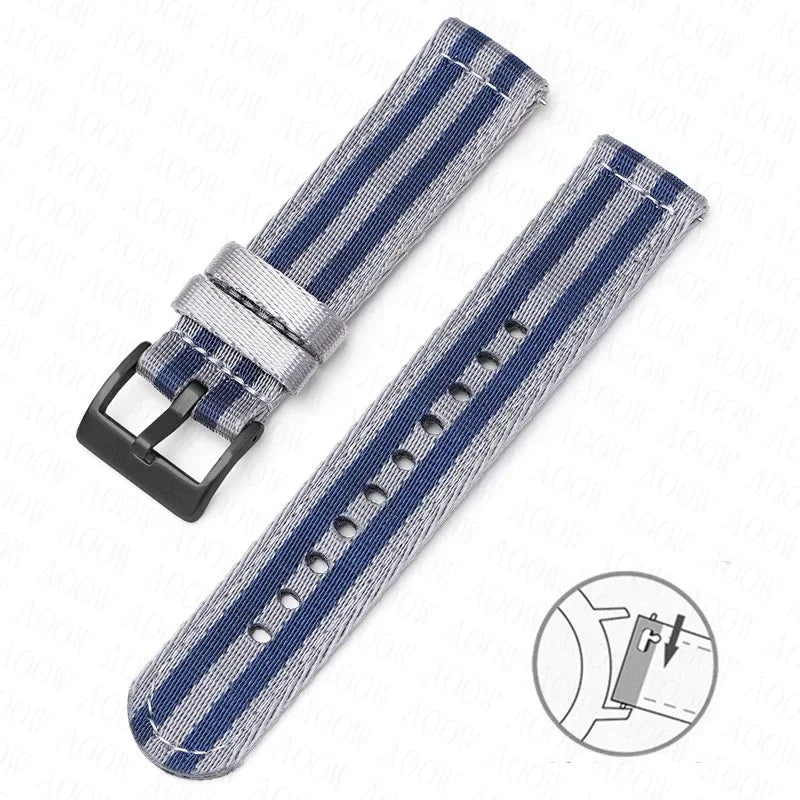 Bracelet en Nylon souple pour hommes et femmes, 18mm, 20mm, 22mm, 24mm, pour Omega Seamaster 007, toile à dégagement rapide, remplacement du bracelet de montre pour Seiko Casio