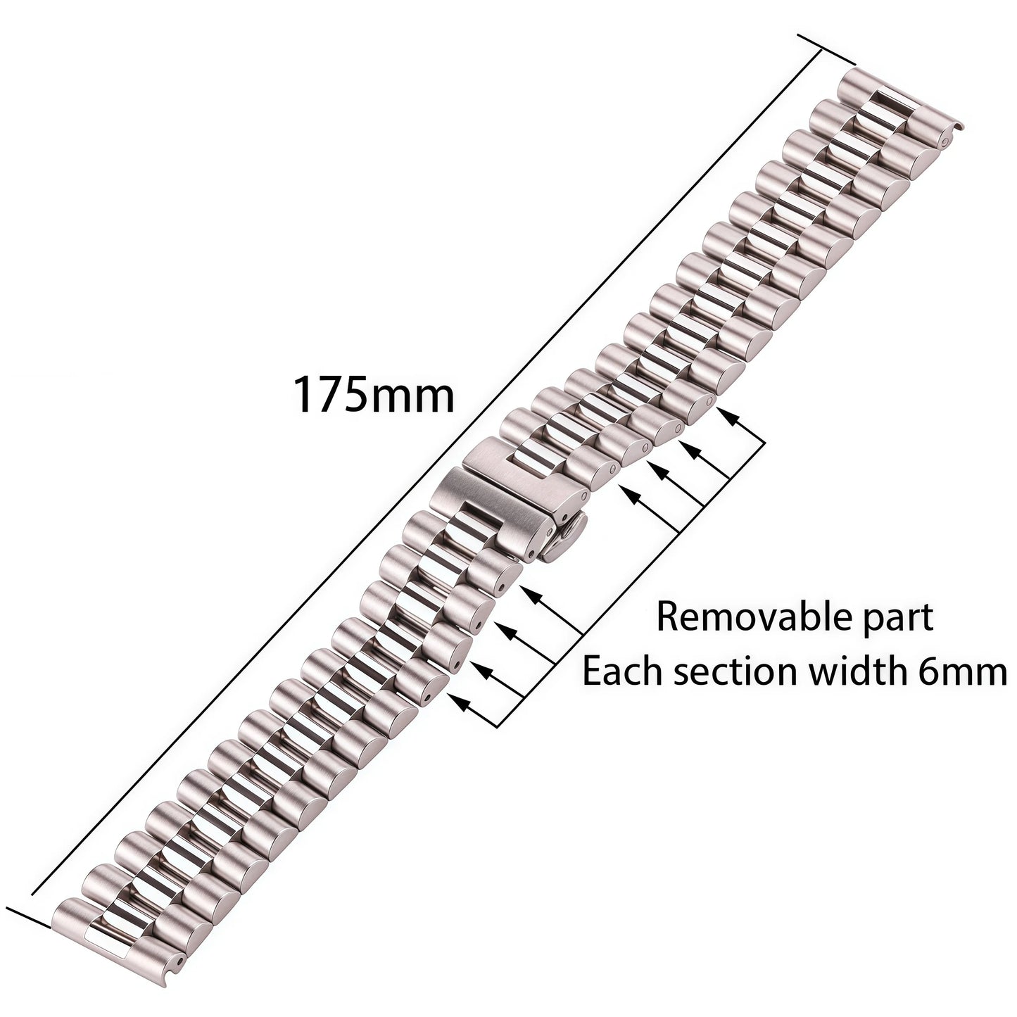 Bracelets de montre en acier inoxydable pour femmes et hommes, argent, métal massif, 16mm, 18mm, 20mm, 21mm, 22mm, accessoires