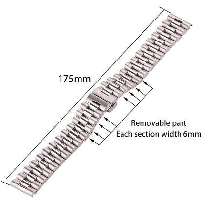 Bracelets de montre en acier inoxydable pour femmes et hommes, argent, métal massif, 16mm, 18mm, 20mm, 21mm, 22mm, accessoires