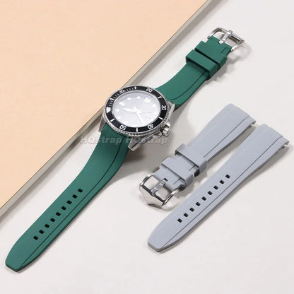 Bracciale in gomma di alta qualità da 20 mm e 22 mm con estremità curva, cinturino in silicone per Swatch, Omega e Moonswatch, bracciale impermeabile