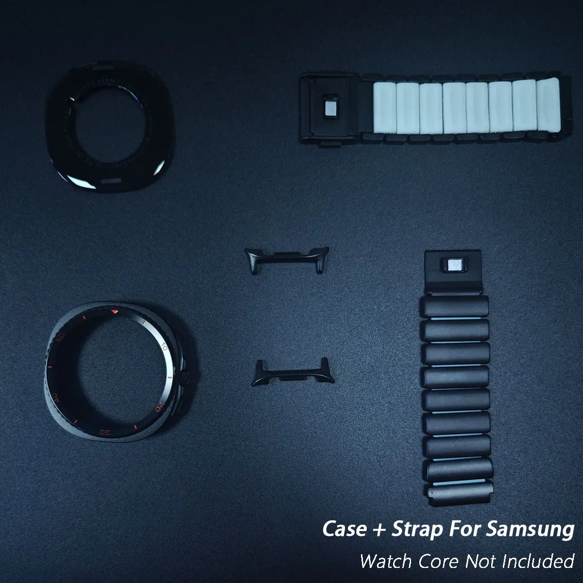 Bracelet de luxe + étui pour Samsung Galaxy Watch 8 40mm 44mm 8 Classic 46mm, étui à couverture complète, boucle magnétique