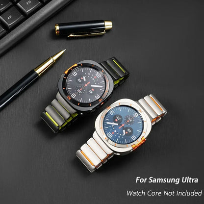 Titanium Magnetic Bracelet + Metal Protective Case for Samsung Galaxy Watch Ultra 47mm