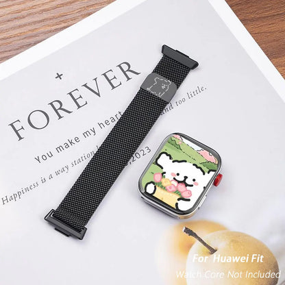 Bracelet à boucle milanaise pour montre Huawei FIT 4pro Fit4, bracelet magnétique en acier inoxydable pour Huawei Fit3 Fit 4, accessoire
