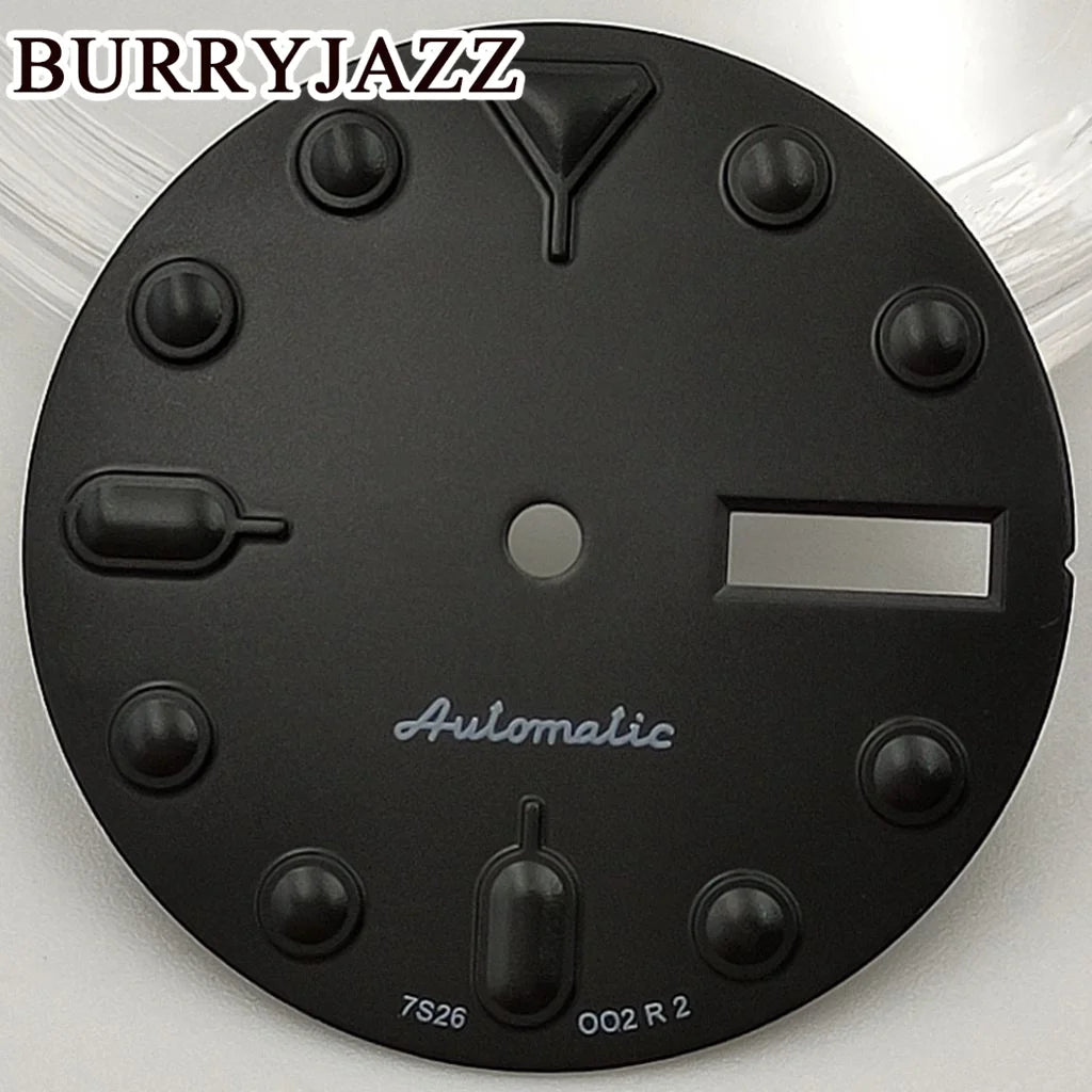 BURRYJAZZ-Watch dial without logo NH36, black dial, green dial Shoous Fit 3 O'Clock, 28.5 O'Clock Crown case, 3.8mm