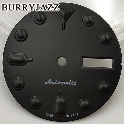 BURRYJAZZ-Watch dial without logo NH36, black dial, green dial Shoous Fit 3 O'Clock, 28.5 O'Clock Crown case, 3.8mm