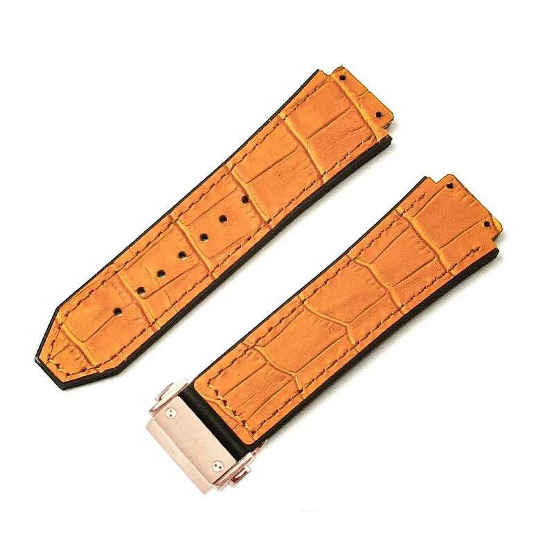 For Hublot BIGBANG Classic Fusion Leather Silicone Rubber Suede Watch Strap Dedicated Interface Lug System Band 26*19mm Bracelet
