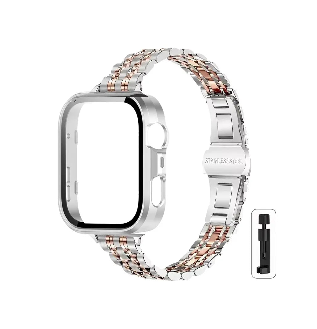 Bracelet en acier inoxydable + coque en verre pour Huawei Watch Fit 5 5Pro 4 /4 Pro, protection d'écran, cadre pare-chocs, coque, accessoires